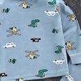 thumbnail image 4 of NOLDARES Toddler Boys Clothes Set 2Pcs Long Sleeve Graphic Pullover Sweatshirt Top Elastic Waist Sweatpants Cozy Fall Outfits Size:3-4 Y,Sky Blue, 4 of 4