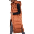 thumbnail image 3 of Liacowi Women Winter Long Down Jackets Vest Sleeveless Zipper Closure Hooded Waistcoat Puffer Parkas Warm Outwear, 3 of 4