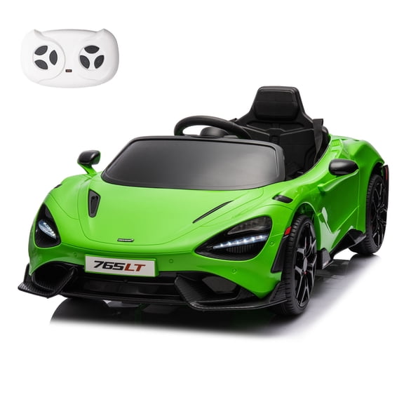 MUKIDY Electric Ride on Car for Kids, Licensed McLaren765LT 12V 7Ah Kids Ride-on Toy for Toddlers 3-6 with Remote, LED Lights, Bluetooth - Green