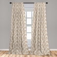 thumbnail image 4 of Ambesonne Leaves Curtains, Pale Brown Aloha Leaf Botany, Pair of 28"x63", Pale Brown White, 4 of 5