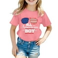 thumbnail image 2 of Ccpelsie Toddler Boys Girls 4th of July Shirts American Flag T-Shirts Kids Patriotic Tops Tees for Summer(Pink,7-8 Years), 2 of 3