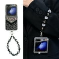 thumbnail image 2 of for Samsung Galaxy Z Flip 6 Glitter Bling Case, Cute Luxury 3D Crystal Rhinestone Diamond with Sparkly Bracket for Women Girls Case with Leopard Pattern Furry for Samsung Galaxy Z Flip 6, Black, 2 of 8