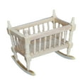 thumbnail image 2 of SPRING PARK Dollhouse Cradles Smooth Kids Gift Wooden Scale 1:12 Dollhouse Cradle Baby Crib for Decor, 2 of 3