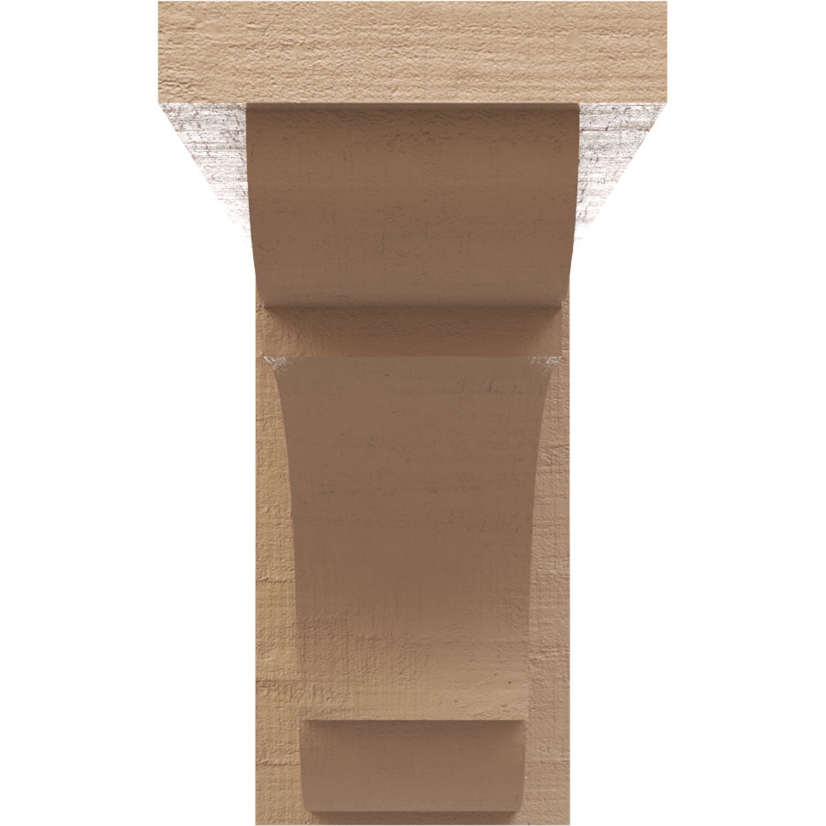 3"W x 9"D x 6"H Classic Bryant Rough Cedar Woodgrain TimberThane Corbel, Primed Tan