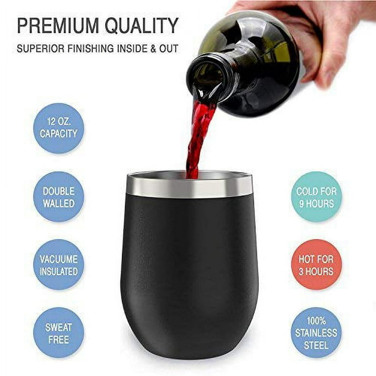 MEZMUT 12 Oz Insulated Wine Tumbler with Lid Double Wall Vacuum Stainless  Steel Wine Glass Coffee Mu…See more MEZMUT 12 Oz Insulated Wine Tumbler  with