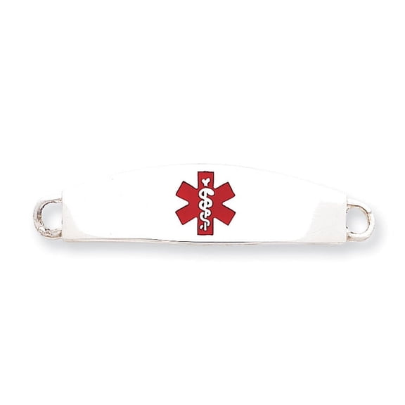 Sterling Silver Rhodium-plated Medical ID Plate XSM11