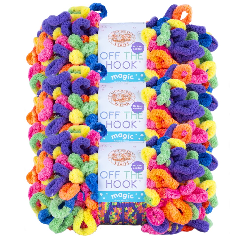 Lion Brand Yarn Off the Hook Magic Peace Sign Loop Jumbo Polyester