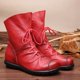 thumbnail image 4 of botas de mujer de cuero suave, zapatos cortos Retro de cuero suave para niñas, botas planas antideslizantes de tubo corto, botas de algodón de suela blanda, 4 of 5