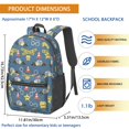 thumbnail image 3 of Police and Traffic Cone Blue Pattern 17" Waterproof Oxford School Backpacks for Teens, S-Shape Padded Straps, for School, Travel, Hiking, Camping, 3 of 5