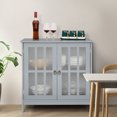 thumbnail image 2 of Modern Storage Cabinet, Cupboard Buffet Credenza with 2 Doors for Multifunction in Kitchen, Hallway, Living Room, Wooden Sofa Table Accent Console Table, Gray, 2 of 12