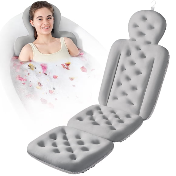 Cojín de baño VEILS de cuerpo completo con 160 ventosas gris oscuro