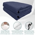 thumbnail image 4 of Queen Quilt Set 90''x96'', Pure Dark Blue Lightweight Summer Bedspread Coverlet Set with 2 Pillow Shams, Simple Solid Color Breathable All Season Quilt Bedding for Bedroom/Guest Room, 4 of 9