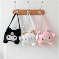 thumbnail image 2 of Bolsa de mensajero de felpa de Sanrio de dibujos animados, Melody Kuromi Cinnamoroll, bolsas de hombro de felpa, monedero para llaves, regalos de Navidad para niños y niñas, 2 of 4