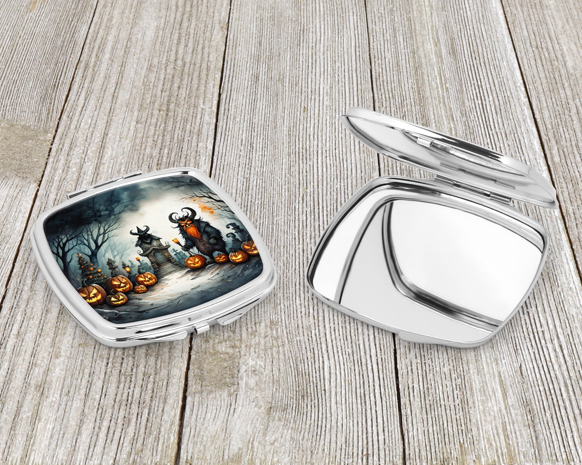 Krampus The Christmas Demon Spooky Halloween Compact Mirror 2.75 in x 3 in