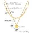 thumbnail image 6 of PROSTEEL Layered Initial Heart Necklaces for Women 2Pcs Dainty 14K Gold Plated Paperclip Choker Necklaces Women Jewelry Letter S, 6 of 7