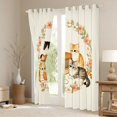 thumbnail image 3 of Manfei Kawaii Kitten Blackout Curtains, Boho Western Flower Window Curtains Pack of 2 (38x45 Each), Cream, 3 of 6