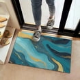 thumbnail image 2 of Blue and Gold Marble Wave Art Pattern Door Rugs,Washable Non Slip Door Mats Indoor,Decorative Door Mats,Entry Mat Indoor for Entrance,Bedroom,Kitchen,Bathroom,16"x24", 2 of 6
