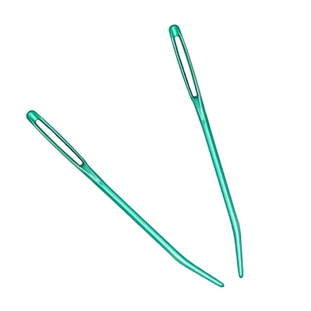 2 Pcs Aiguilles de Tricotage en Aluminium à Grand Il Courbé Vert