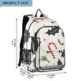 thumbnail image 2 of FORMRS Unisex School Backpack 17" Student Travel Bag with Laptop Compartment, White Christmas Holly, 2 of 7