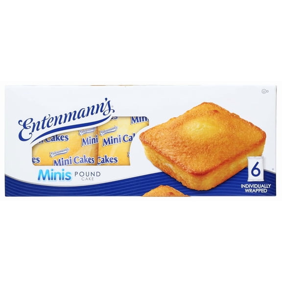 Entenmann's Minis Pound Cakes, Box of Snack Cakes, 9.25 oz, 6 Count, Pack of 1