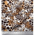 thumbnail image 1 of Soimoi Orange Viscose Chiffon Fabric Leopard Animal Skin Print Fabric by Yard 42 Inch Wide, 1 of 3