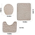 thumbnail image 3 of RBCKVXZ 3-piece Bathroom Rugs Set, Super Soft Non Slip Bathtub Carpet and Absorbent Bath Mat, Bathroom Carpet, Plush Bath Mat for Bathroom, U-Shaped Rug and Toilet Lid Cover, Home Decor, Khaki, 3 of 8