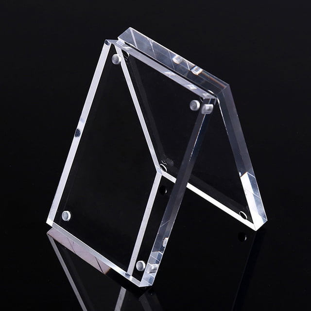 Luckyn Small Freestanding Polished High Clear Acrylic Magnetic Picture Photo Frame,6*9cm