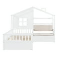 thumbnail image 3 of Harper & Bright Designs Twin Size House Bed with Sofa, Platform Bed with Two Drawers and Storage Shelf, White, 3 of 9