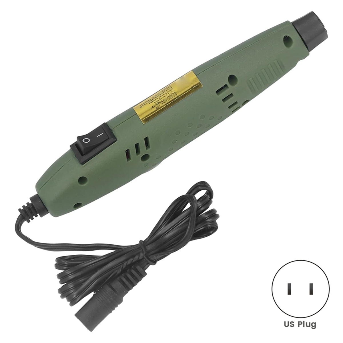 Pen Sander, Power Sander Pen DIY Mini Pen Sander Multi Model Drill Bit Replacement for Woodworking US Plug,1 x Pen Sander 8 x Small Rods 2 x Sandpaper 1 Adapter