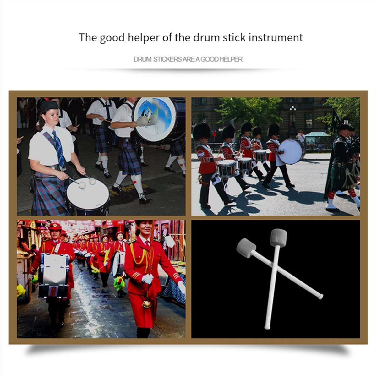 Red 12.8 Inch Foam Rubber Drum Sticks, Bass Drum Sticks, Non-Slip Bass Percussion Sticks, Percussion Accessories