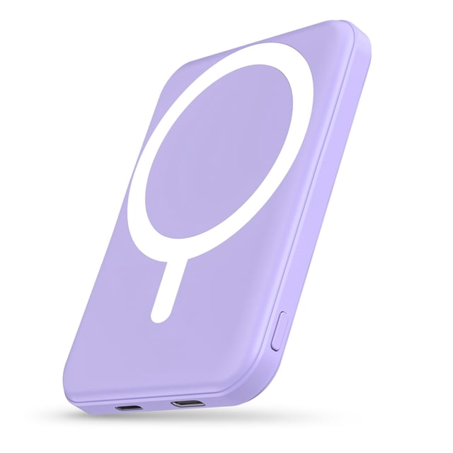 Batería externa magnética para iPhone, 5000 mAh, con PD de 20 W, color morado
