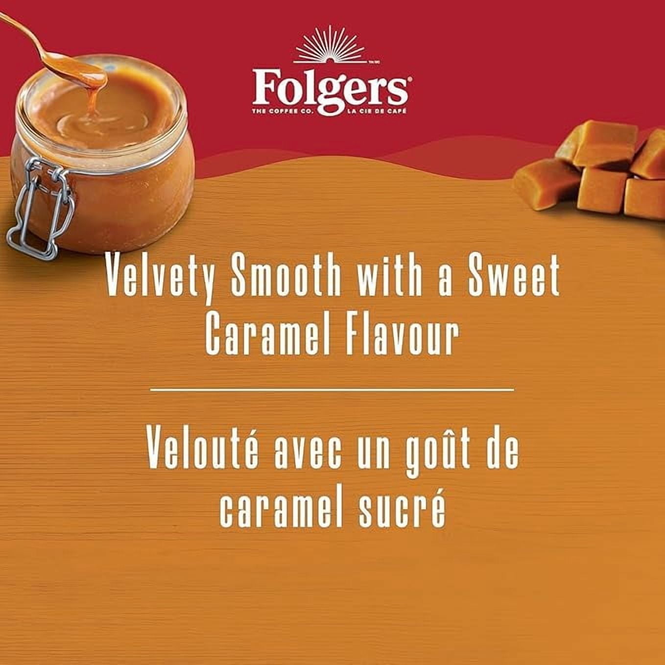 Folgers Caramel Drizzle Flavoured Light Roast Coffee PODS 30 COUNT ( 1 Pack )