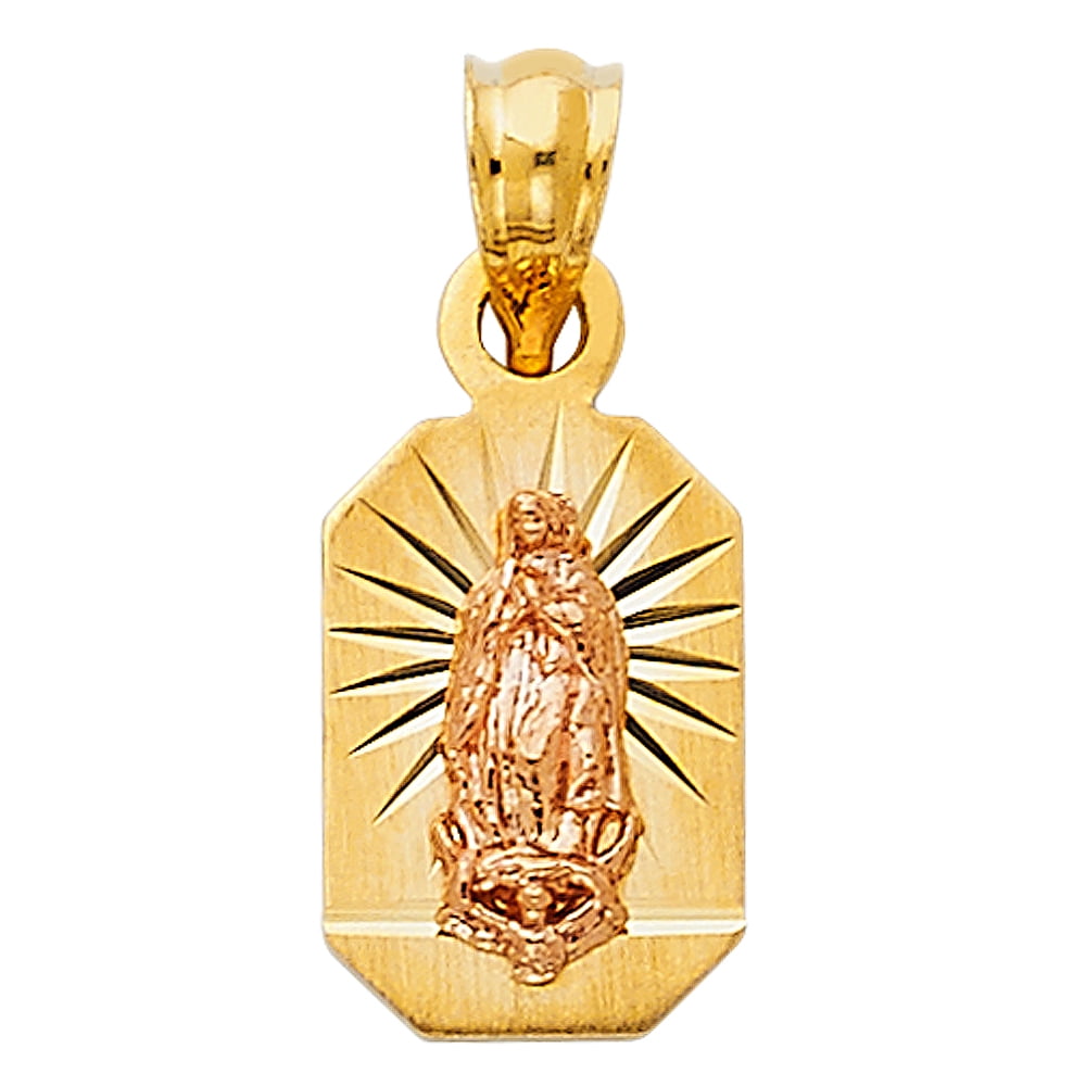Jewels By Lux 14K Rose And Yellow Two Tone Gold Our Lady Of Guadalupe ...