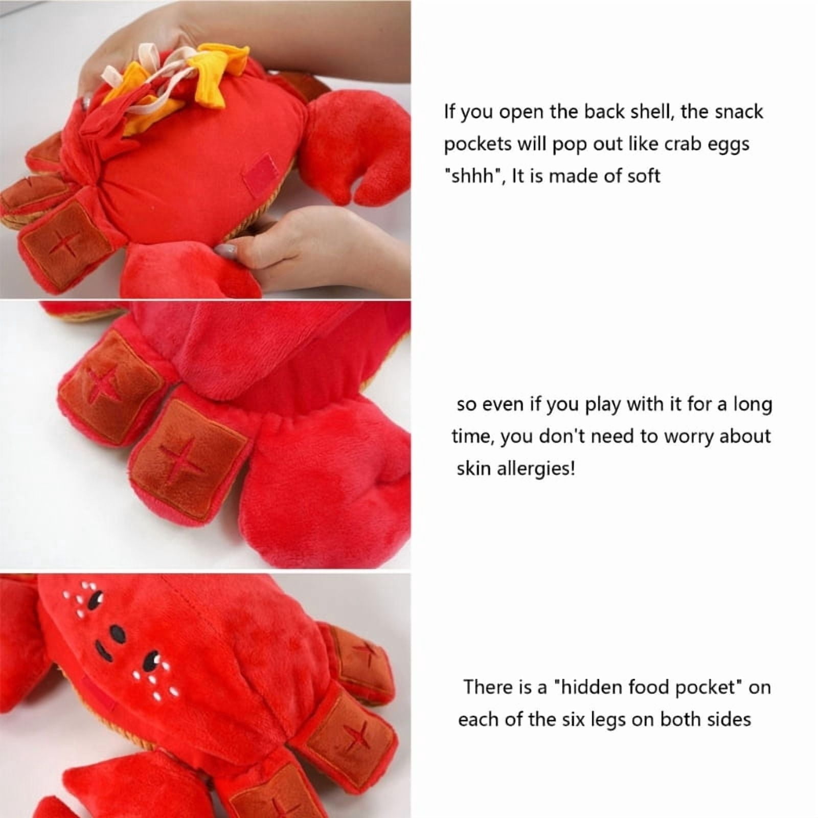 Large Dog Snuffle Toy Crabs Puzzle Chew Toy Snacks for Small Medium Dogs