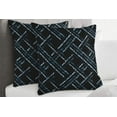 thumbnail image 3 of S4Sassy Blue Cotton Poplin Boxes Pillow Case Sofa Cushion Cover Sofa Waist Throw Home Decor 2Pcs-22 x 22 Inches, 3 of 5