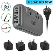 Key Power Power Converter, 230W Step Down 220V to 110V Voltage Converter with USB C 18W International Travel Adapter Kits for EU UK US AU India More Than 150 Countries