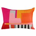 thumbnail image 2 of Pink Orange Throw Pillow Covers, Geometric Modern Abstract Oil Painting Soft Breathable Pillow Cases with Invisible Zipper for Sleeping, Toddler Pillowcases for Couch Bed Sofa Chair 12x20 Inches, 2 of 6