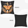 thumbnail image 6 of Set of 2 18x18in Throw Pillow Covers - Mystical Orange Moth with Floral Wreath Stars - Perfect for Couch Bed Car, 6 of 8