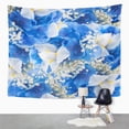 thumbnail image 2 of UFAEZU Flowers in Bouquet Blue Hydrangeas and White Irises Wall Art Hanging Tapestry Home Decor for Living Room Bedroom Dorm 51x60 inch, 2 of 2
