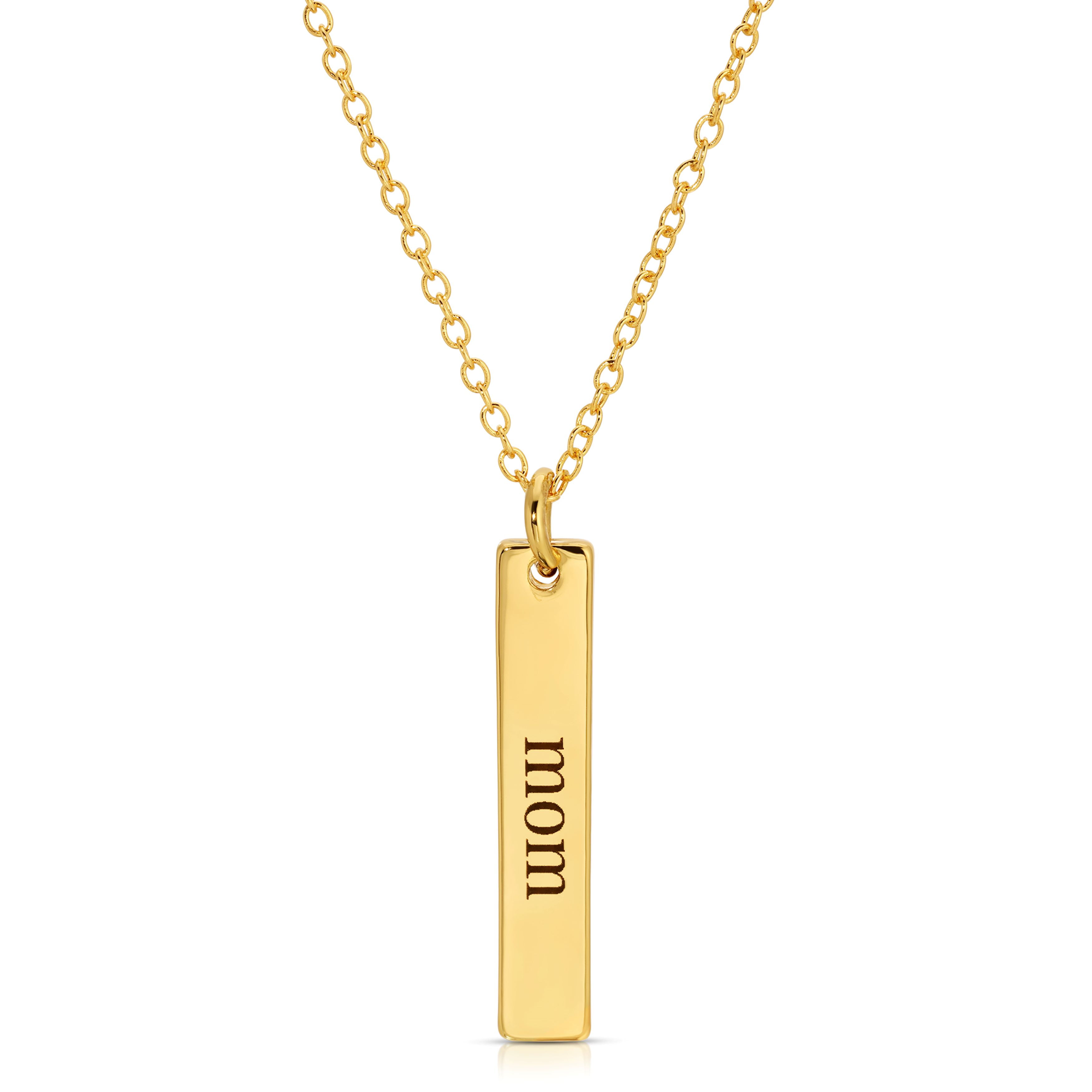 Engraved Gold Bar Necklace