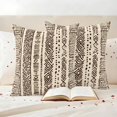 thumbnail image 3 of Vintage Boho Outdoor Waterproof Pillow Covers, Abstract Retro Geometric Striped Beige Decorative Square Throw Pillowcase Sofa Cushion Sham for Patio/Couch/Chair, 18"x18" 2 Pack, 3 of 8