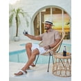 thumbnail image 4 of COOFANDY Men' Button Down Shirts Short Sleeve Casual Summer Shirts Beach Wedding Shirt, 4 of 6