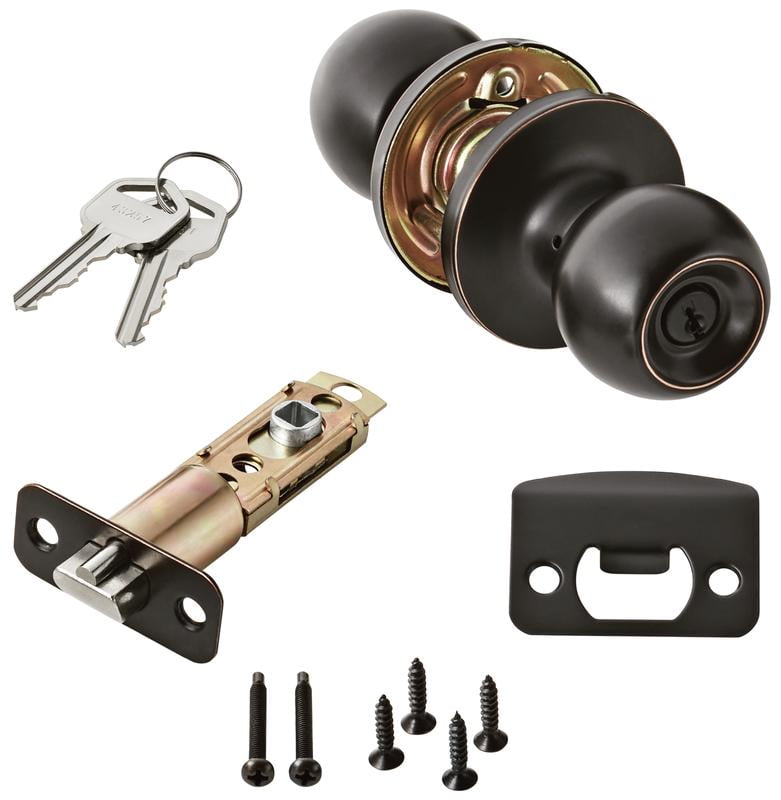 Hyper Tough Keyed Entry Ball Locking Doorknob Oil Rubbed Bronze Finish