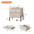 thumbnail image 3 of Modern Minimalist Nightstand With 2 Drawers,Reeded Wood End Table With Built-In Charging Station For Bedroom, Living Room,Entryway, 3 of 10