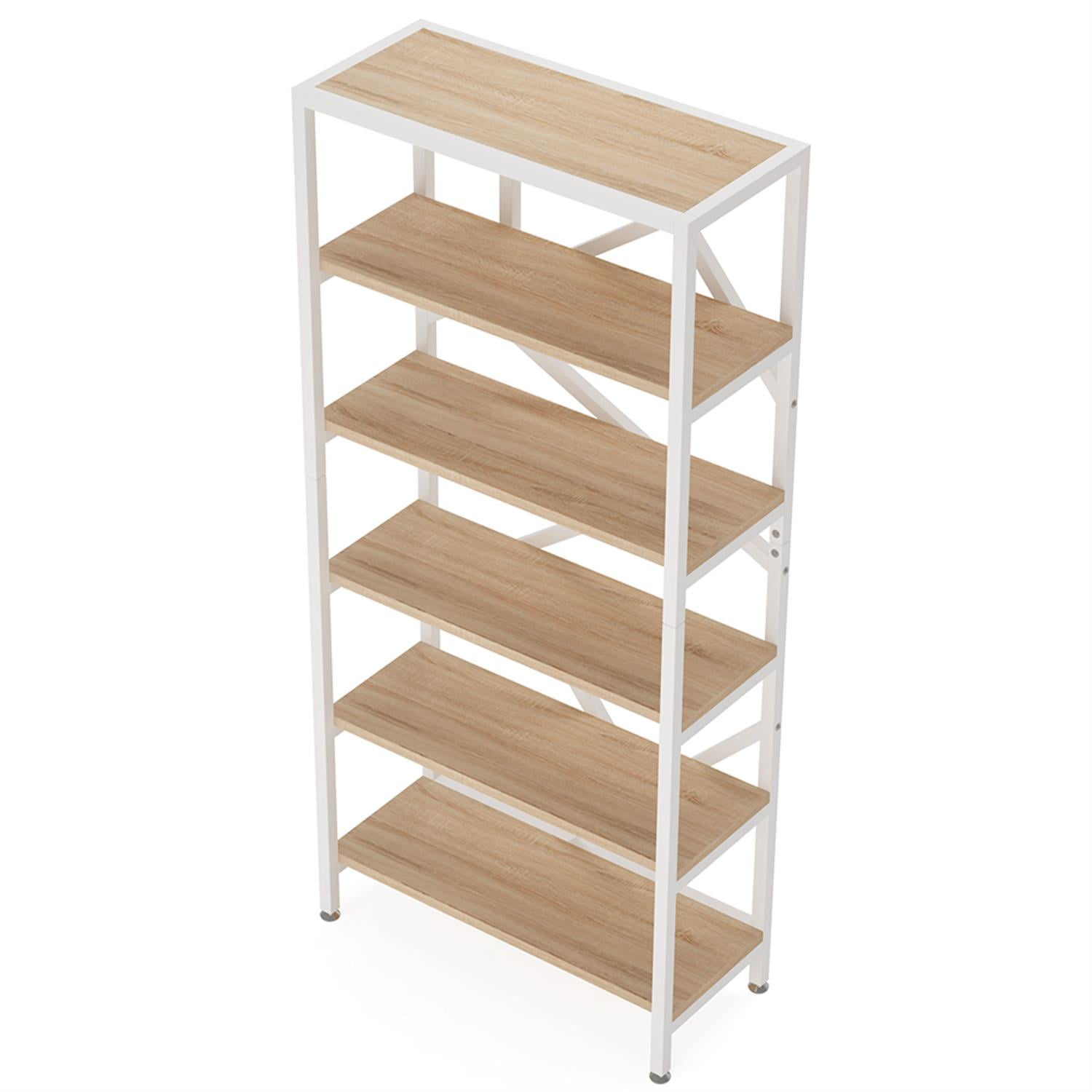 Demi Bonn 71" Bookshelf,dustrial Etagere Bookcase 6 Shelf Display Rack for Bedroom, Living Room, Brown