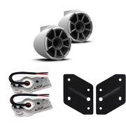 Wet Sounds REV 10 SE BW- Matte White REV10 Special Edition - Revolution Series 10" Tower Speakers, Pair 300 Watts RMS, White, Pair with Wet Sounds REV 10 adaptor for Malibu X Tower lower mount