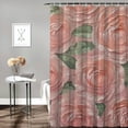 thumbnail image 2 of JEUXUS Peony Print Bathroom Shower Curtain Set with Hooks - Multiple Sizes White, 2 of 7