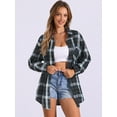 thumbnail image 2 of DARING DIVA Women's Long Sleeve Plaid Button Down Shirt Blouse Top S Blue, 2 of 6