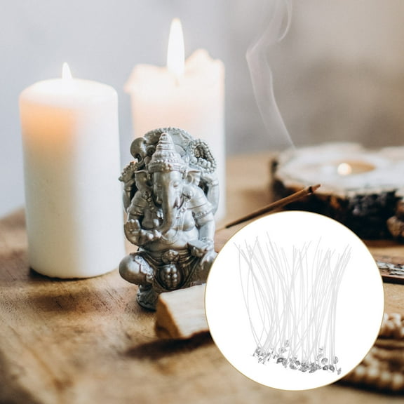 WHAMVOX 50 Pcs Candles Candle Lamp Wick Sufficient Candle Wicks 20.00X1.20X1.20CM White