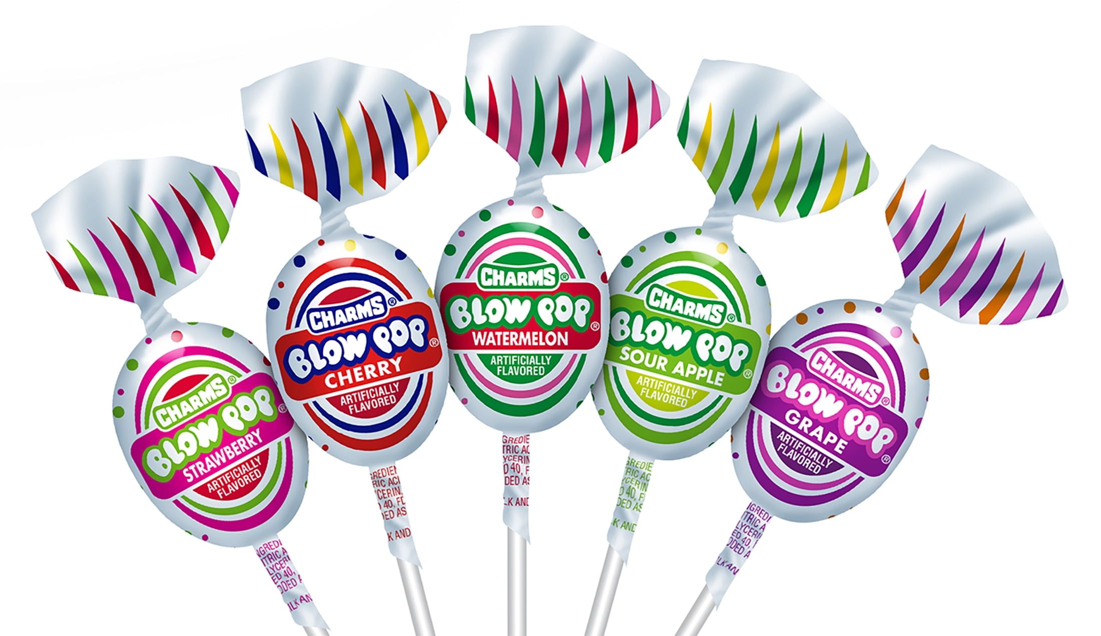 Charms Blow Pop Assorted Flavored Lollipops with Bubblegum Center, 41.25 oz, Peanut-free